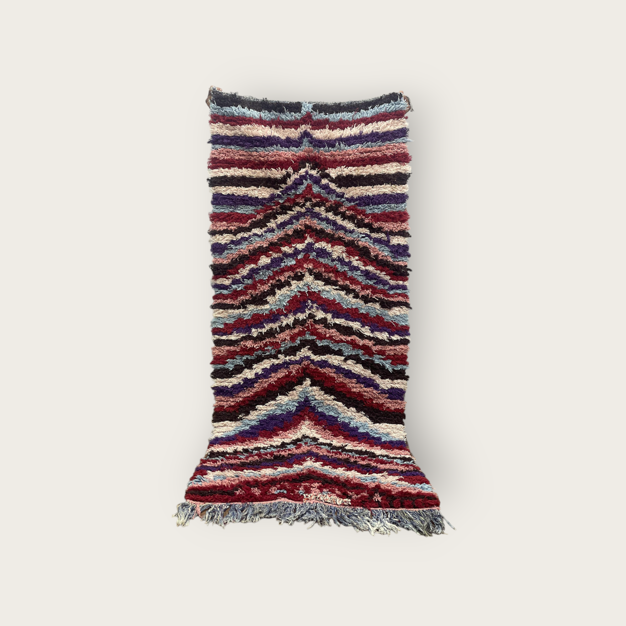 2x6ft Handmade Striped Runner Rug - Eclectic Moroccan Vintage - Bohemian Wedding Decor - Berber Carpet
