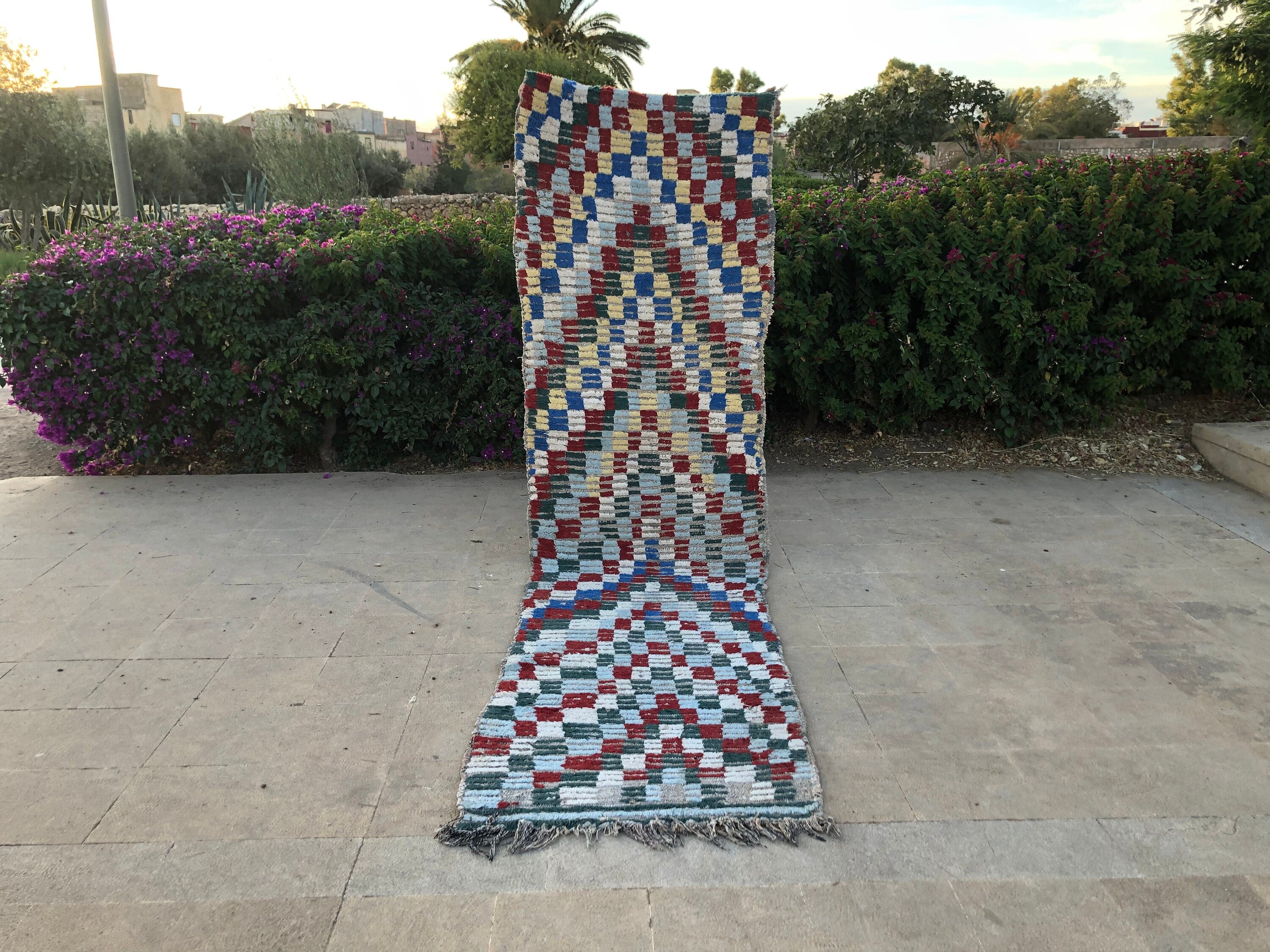 3x11ft Berber Rug  Custom Checkered