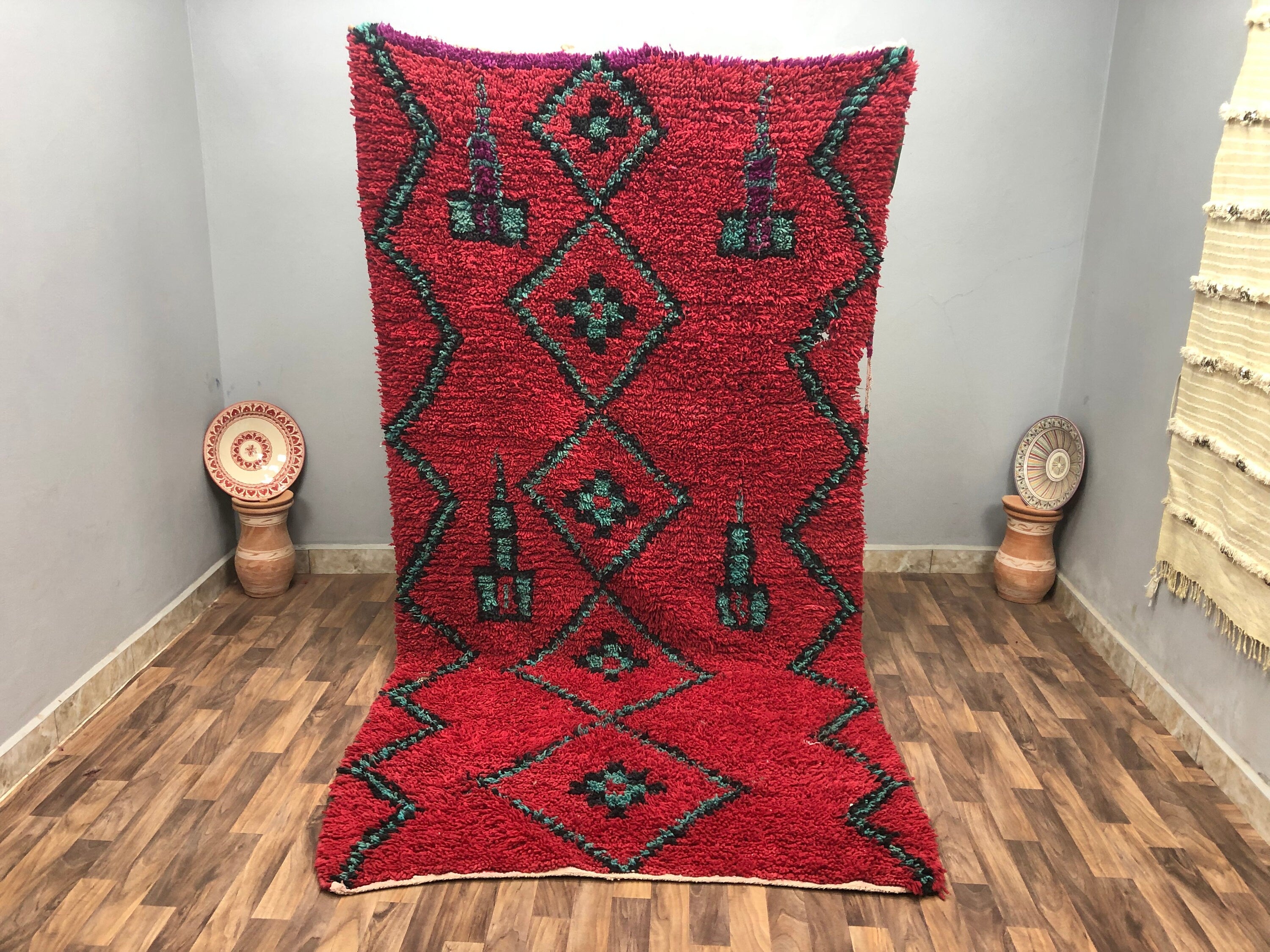 Vintage Moroccan Boujaad Wool Rug: Home