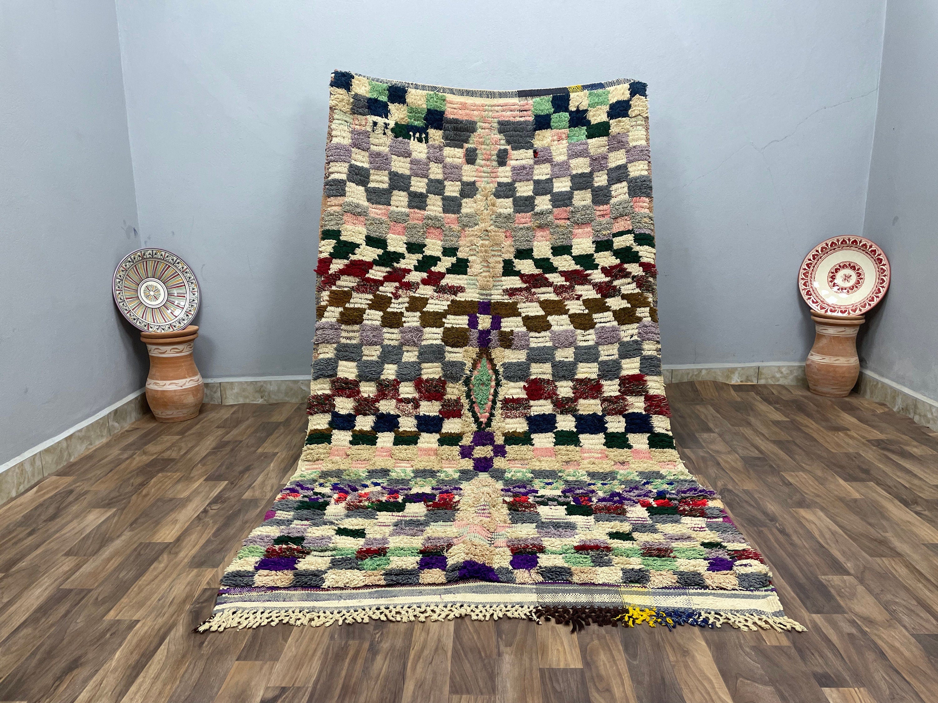 Custom Berber Wool Checkerboard Rug