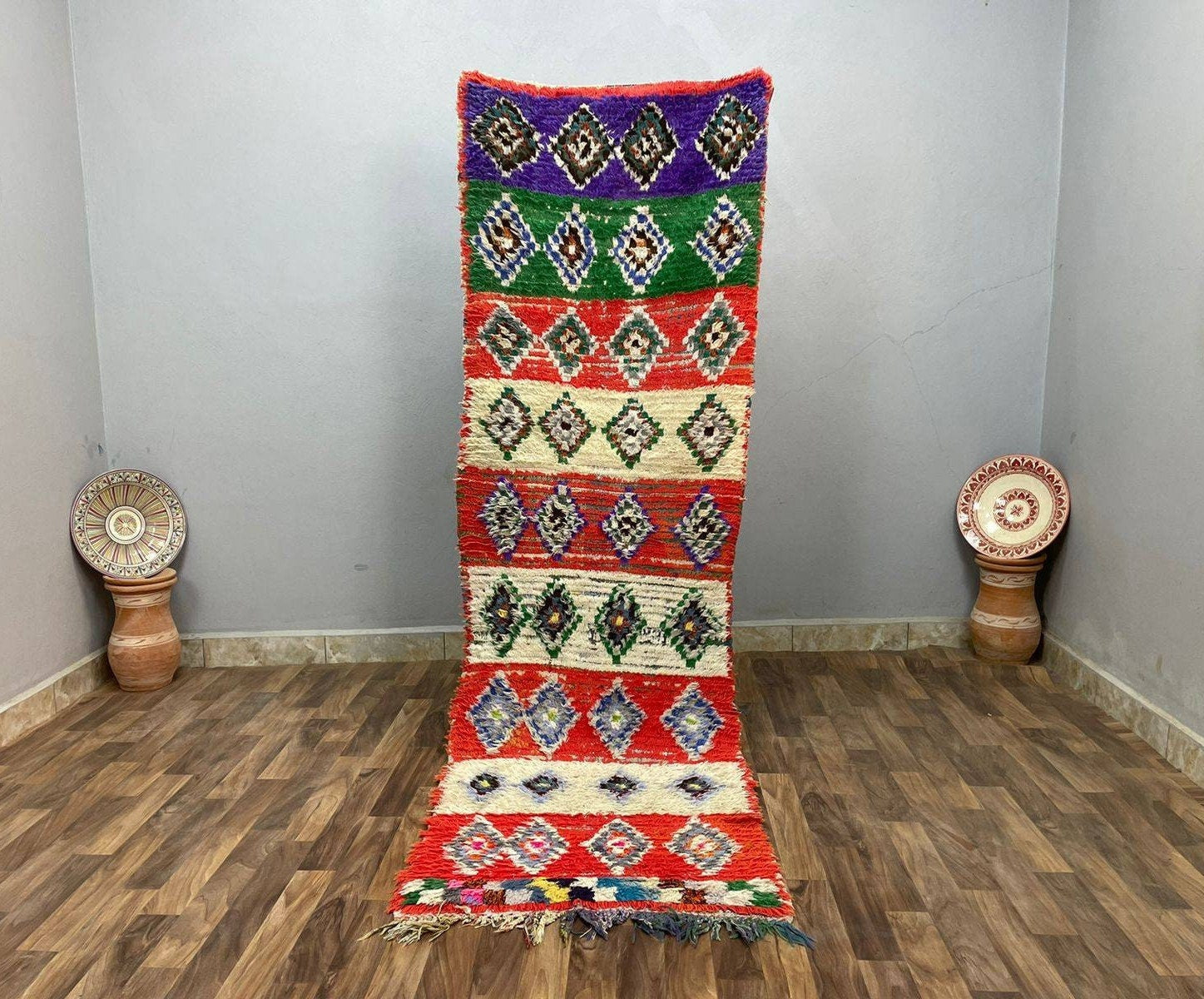 3x8 ft Meaningful Red Morrocan Rug