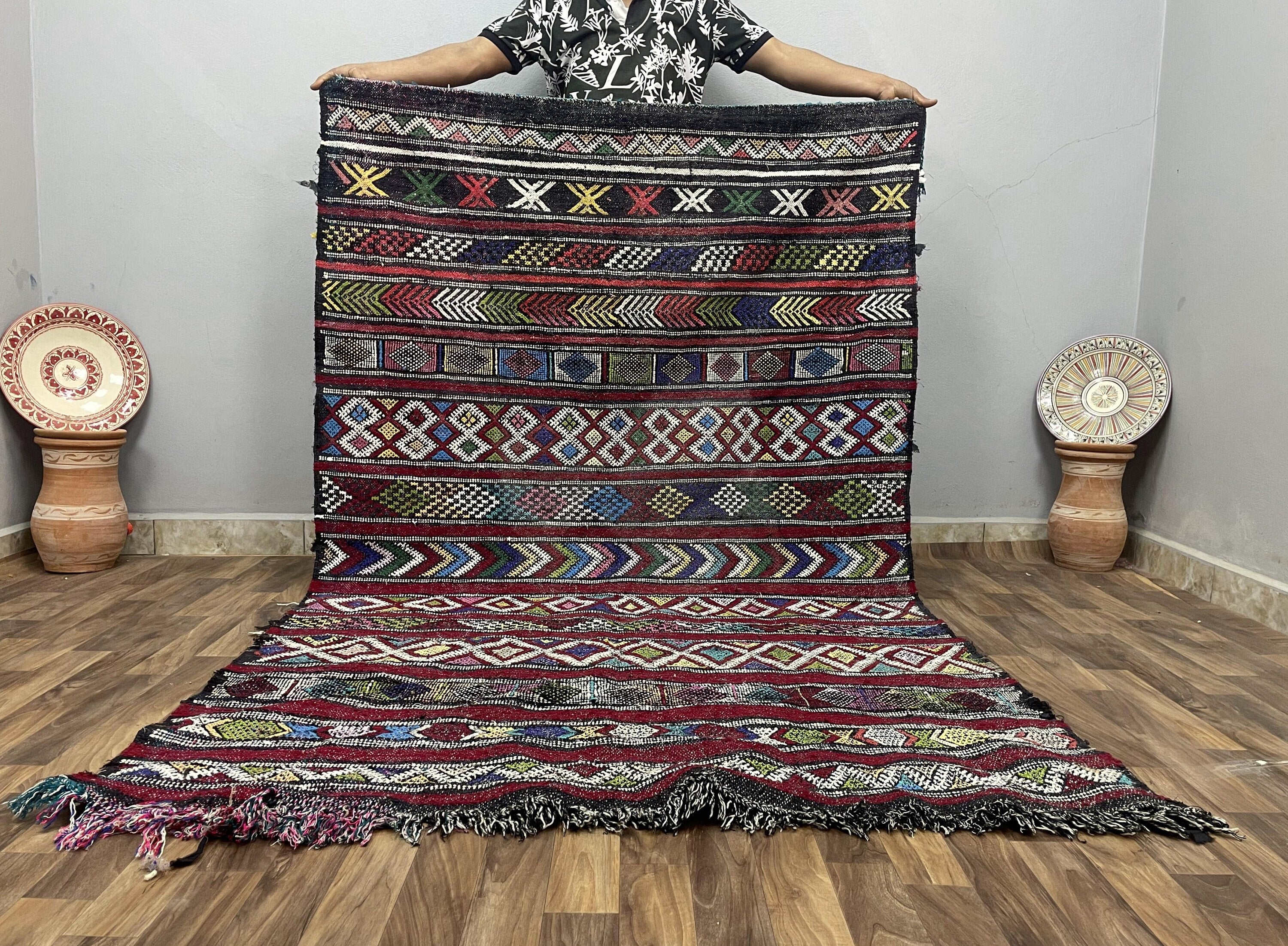 Vintage Moroccan Handmade Wool Rug