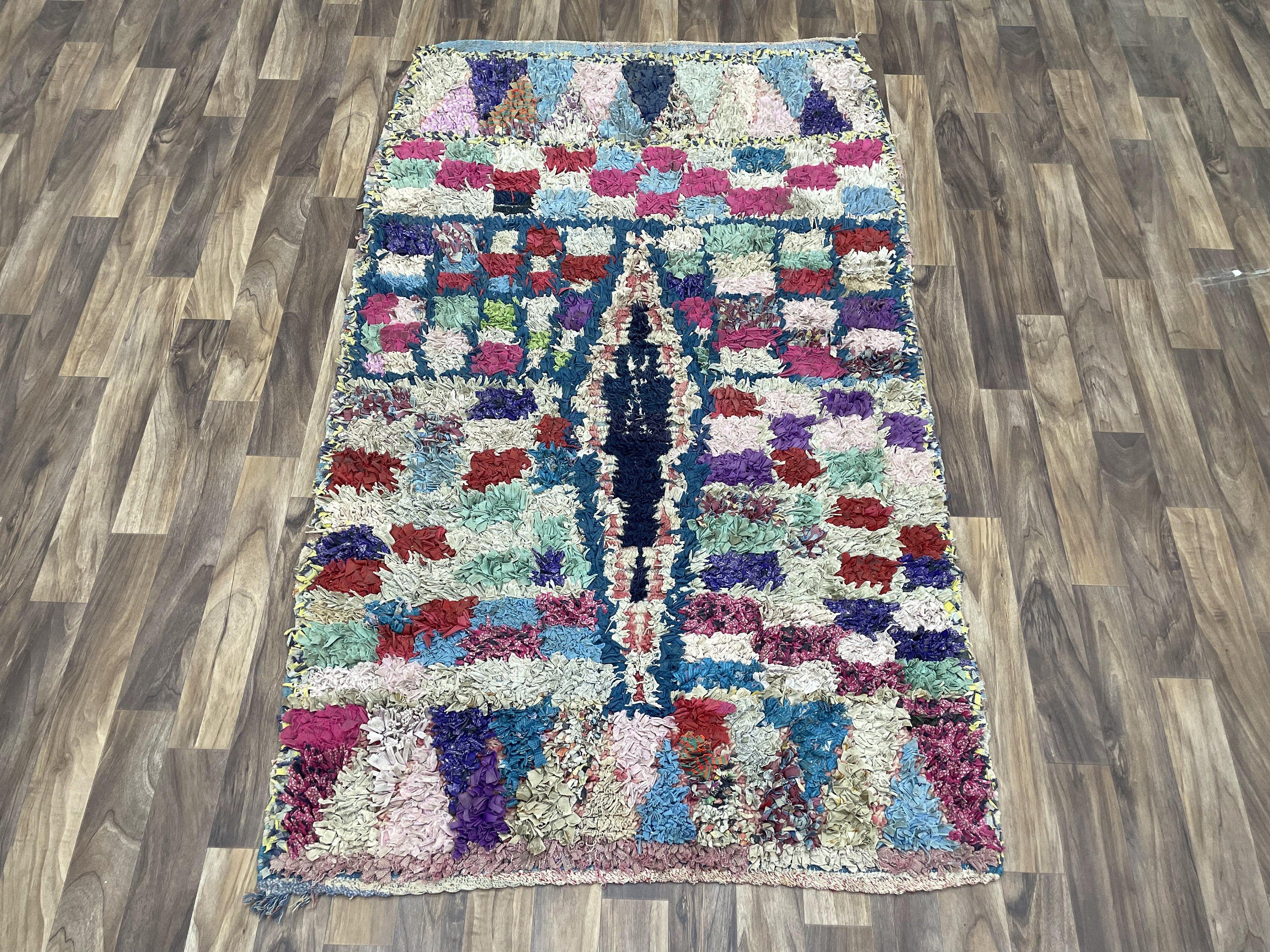 3x5ft Boucherouite Moroccan Rug  Colorful