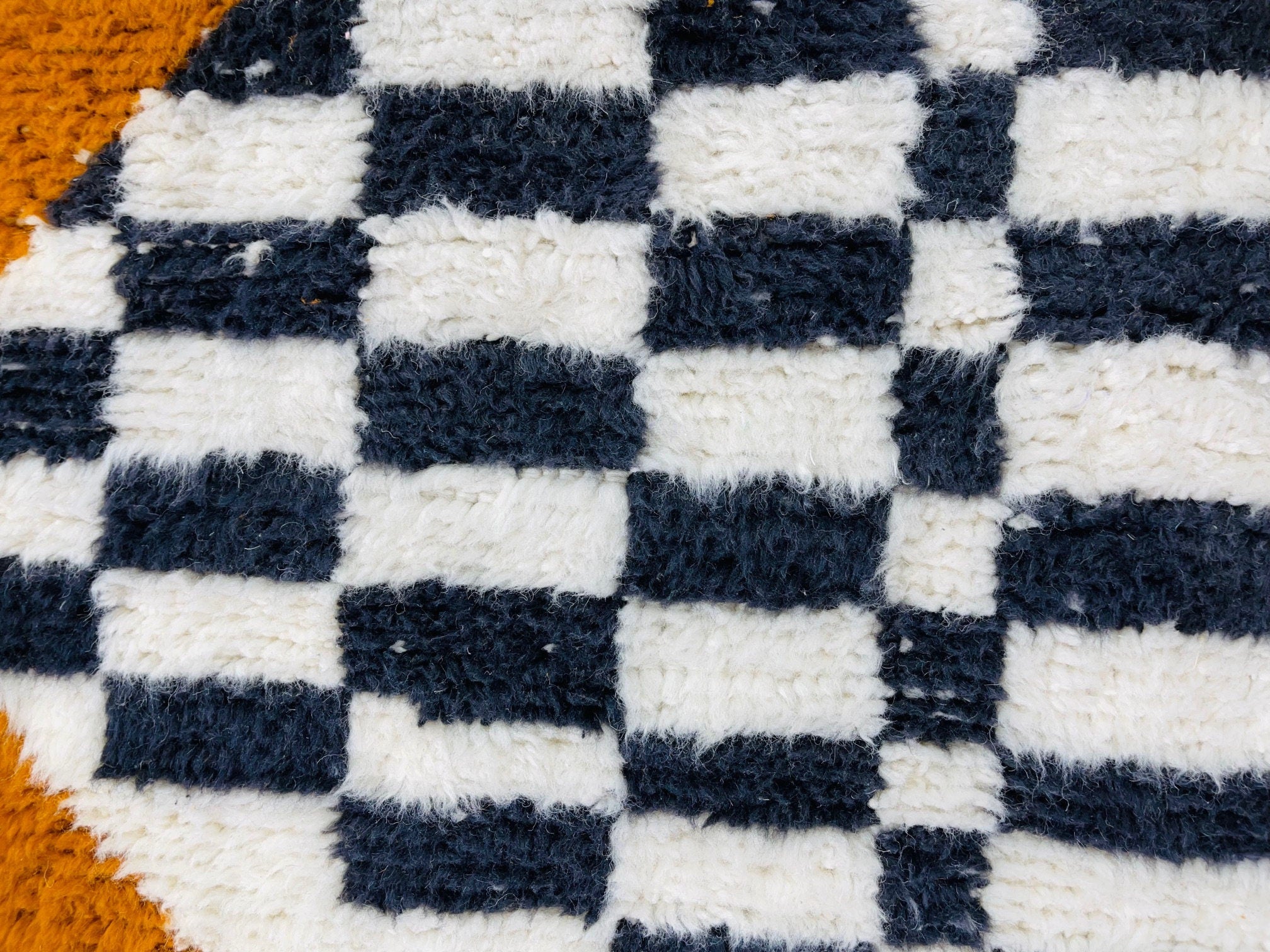 plaid patterned rug in soft cozy texture