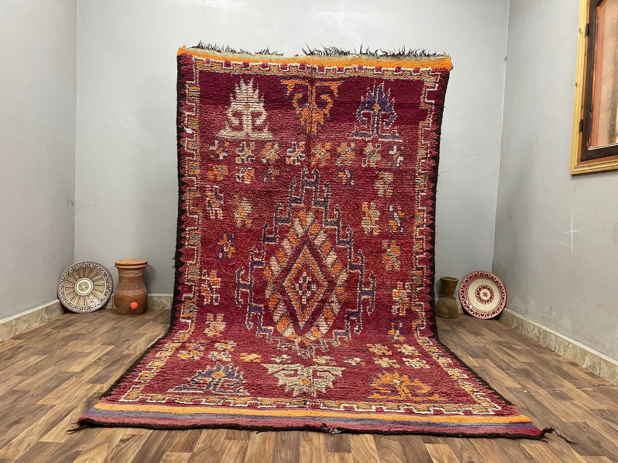 Abstract Shag Rug  Bohemian Decor