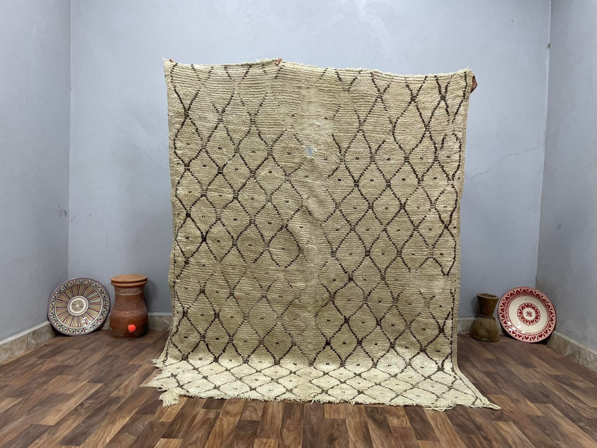 Bohemian Rug Runner  White and