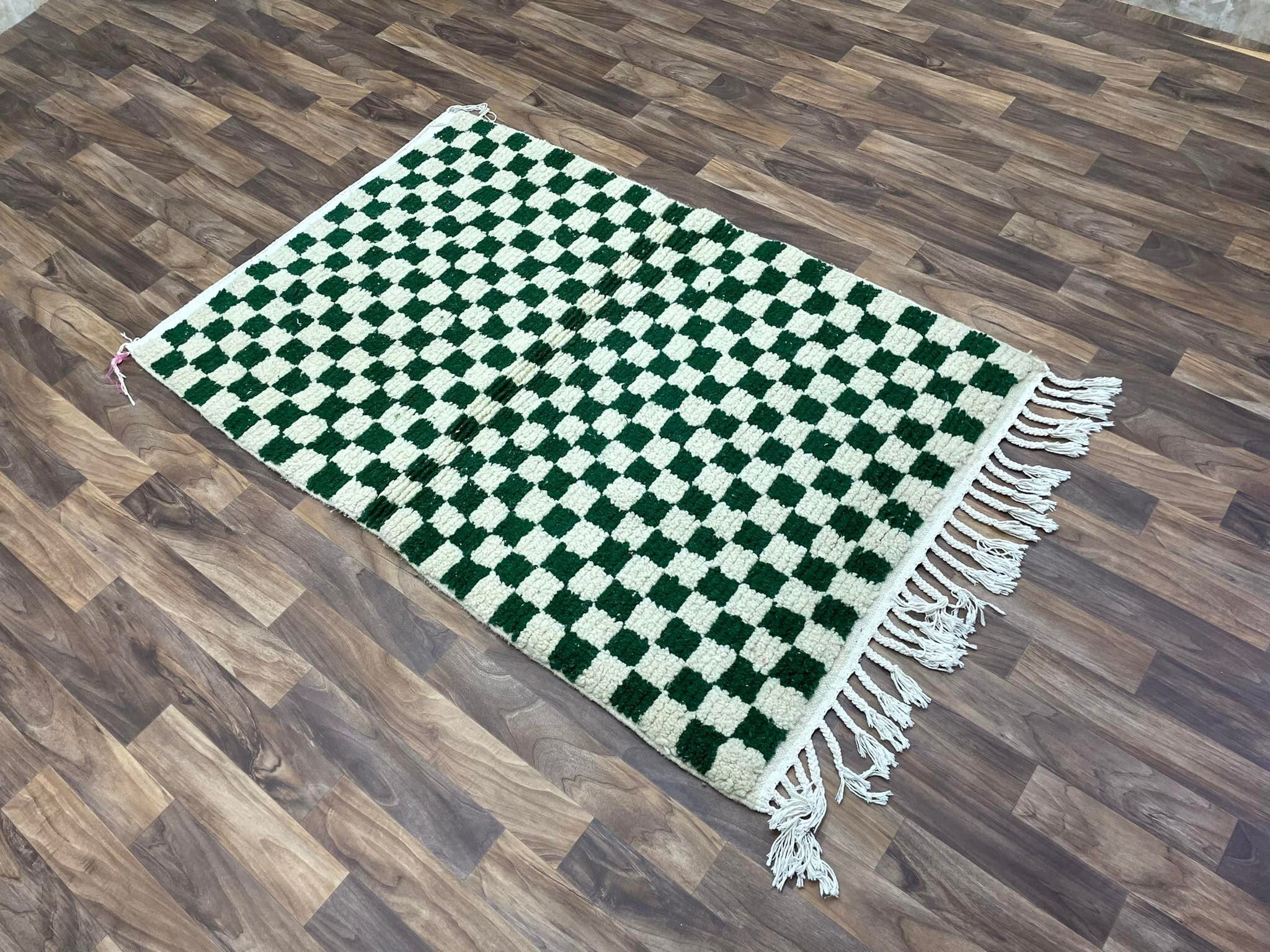 3x8ft Moroccan Checkered Hand Woven Boujaad
