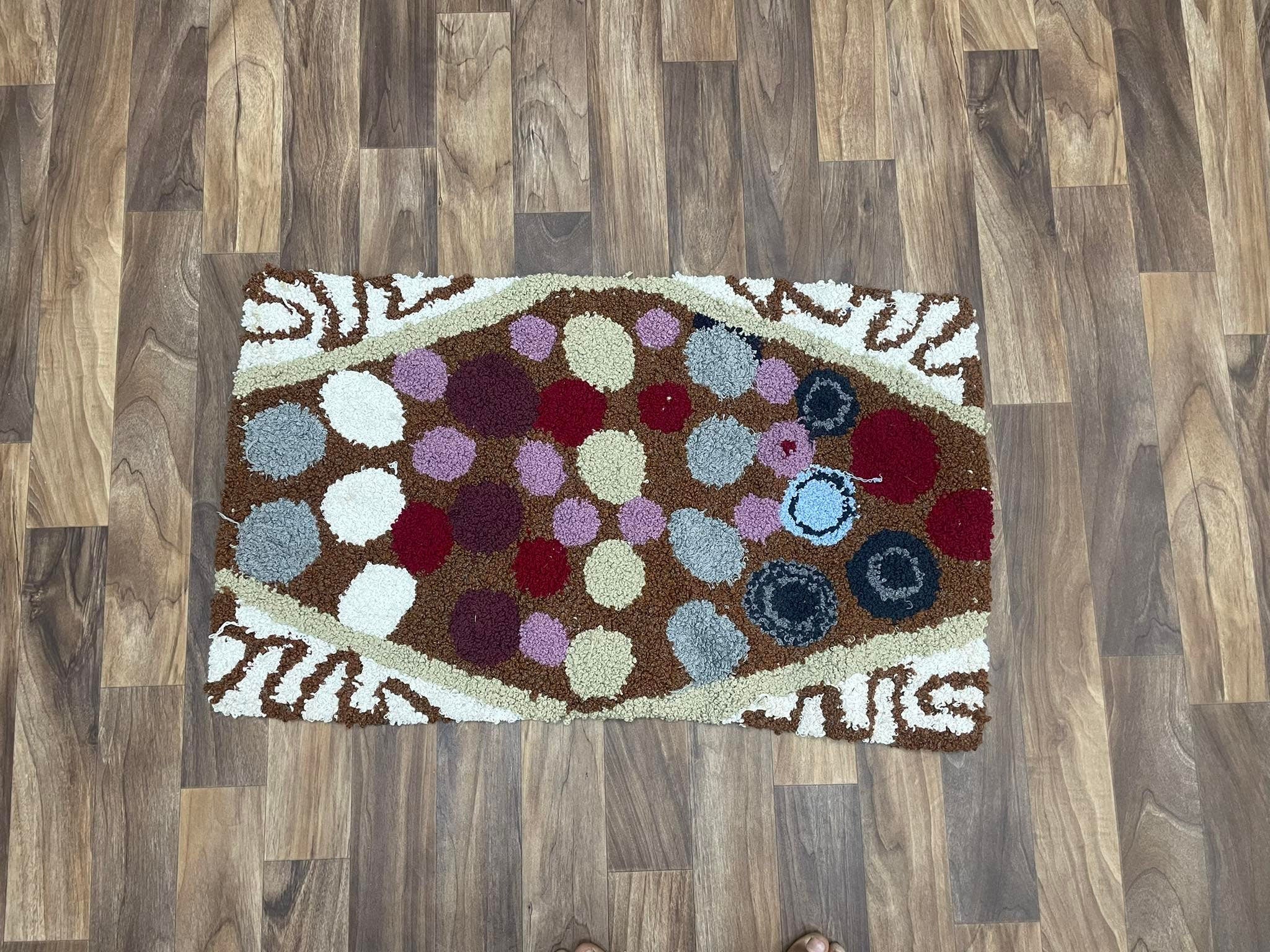 BohemianInspired Small Handmade Morrocan Rug