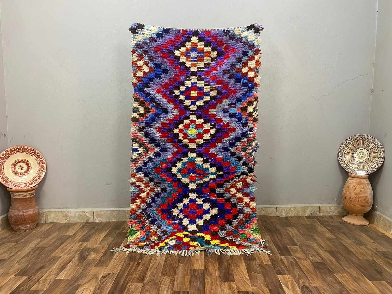 3x5,5 ft Checker Rug  Moroccan
